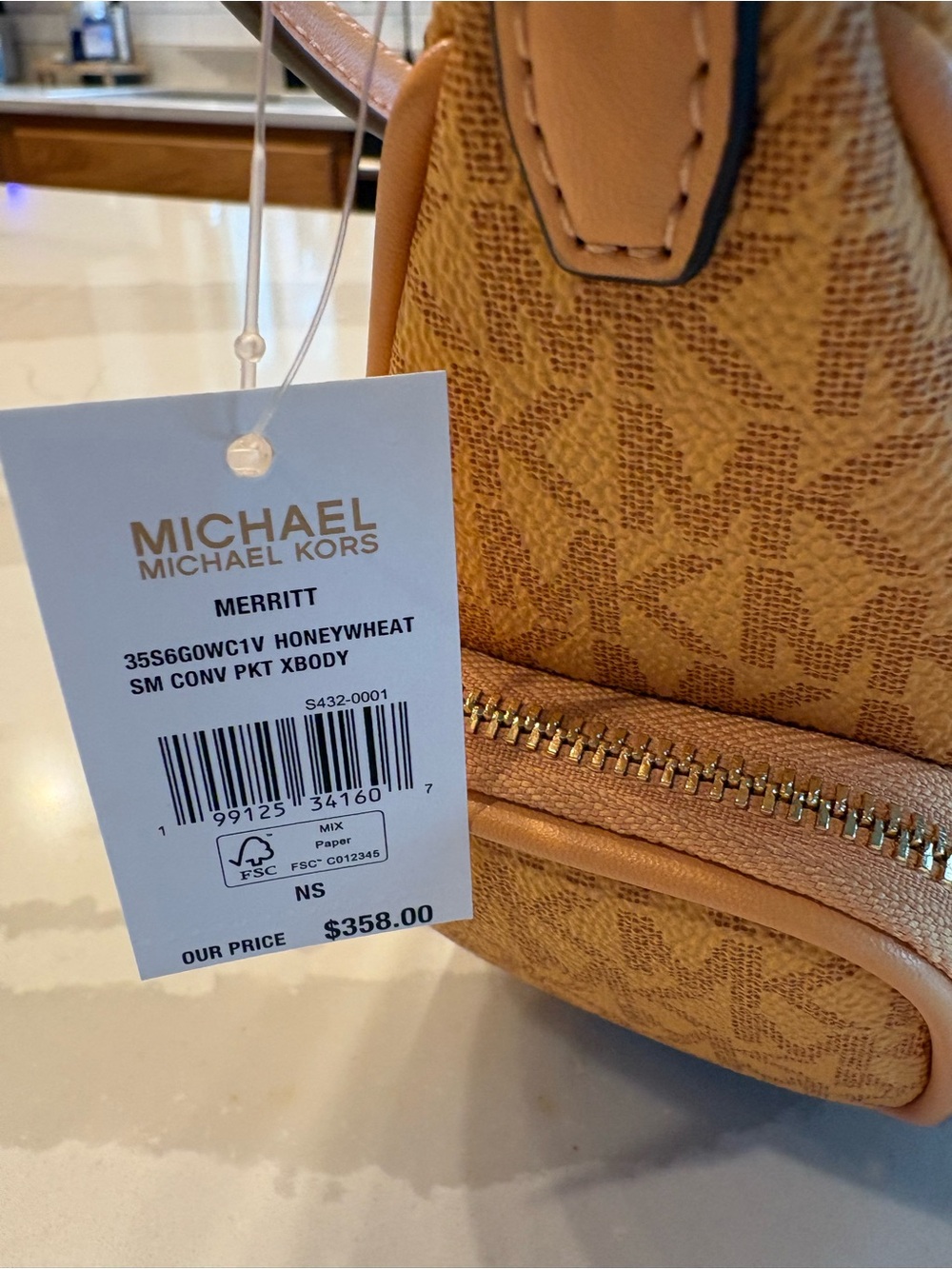 MICHAEL Michael Kors Merbitt Small Convertible Crossbody in Honeywheat